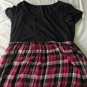 PLUS SIZE Punk Skater Dress - Red Plaid